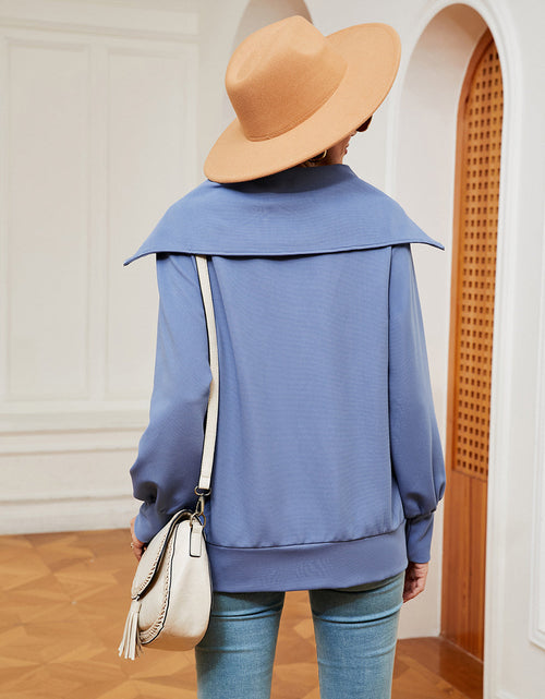 Load image into Gallery viewer, Half-Zip Collared Sweatshirt
