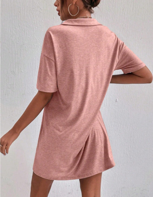 Load image into Gallery viewer, Johnny Collar Short Sleeve Polo Dress
