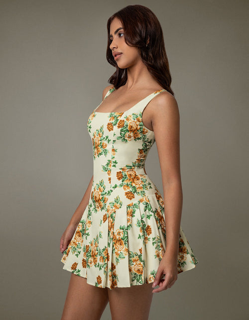Load image into Gallery viewer, Floral Sleeveless Mini Pleated Dress

