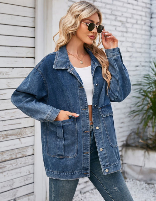Load image into Gallery viewer, Button Up Long Sleeve Denim Jacket
