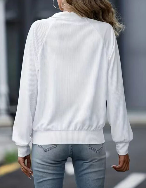 Load image into Gallery viewer, Zip Up Collared Neck Raglan Sleeve Jacket

