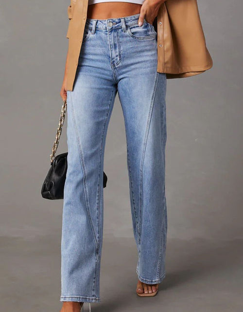 Load image into Gallery viewer, High Waist Straight Jeans with Pockets
