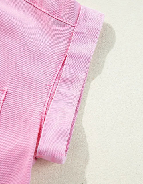 Load image into Gallery viewer, Button Down Short Sleeve Denim Dress

