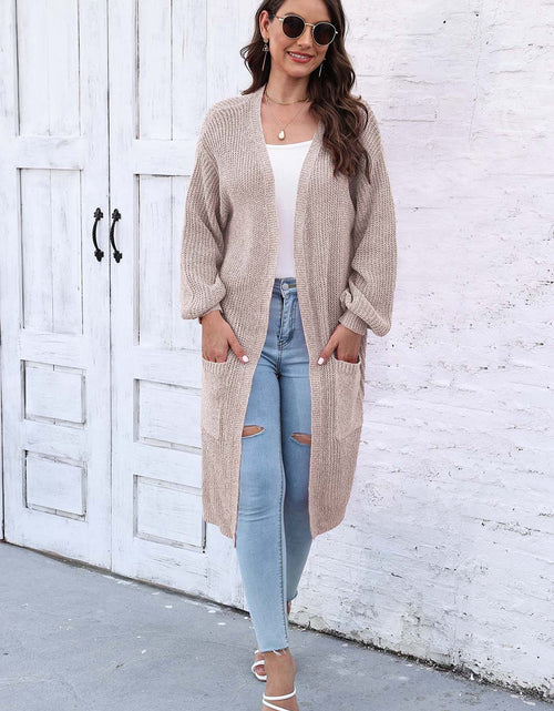 Load image into Gallery viewer, Open Front Longline Cardigan with Pockets
