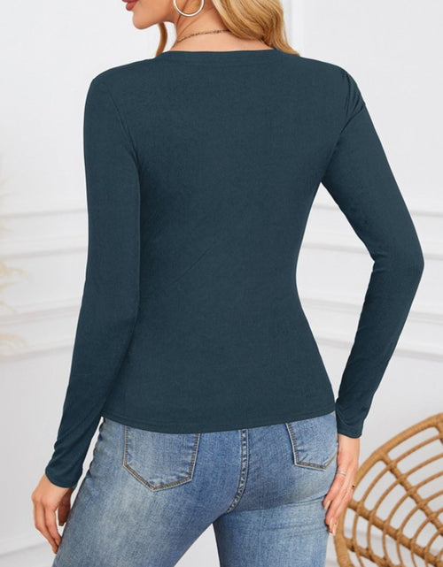 Load image into Gallery viewer, Notched Long Sleeve T-Shirt

