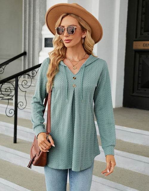 Load image into Gallery viewer, Long Sleeve Hooded Blouse
