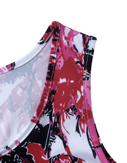 Load image into Gallery viewer, Printed Scoop Neck Wide Strap Mini Dress
