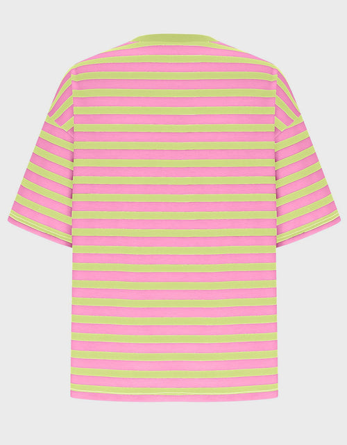 Load image into Gallery viewer, Striped Round Neck Half Sleeve T-Shirt
