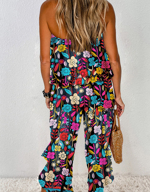 Load image into Gallery viewer, Printed Tube Wide Leg Jumpsuit
