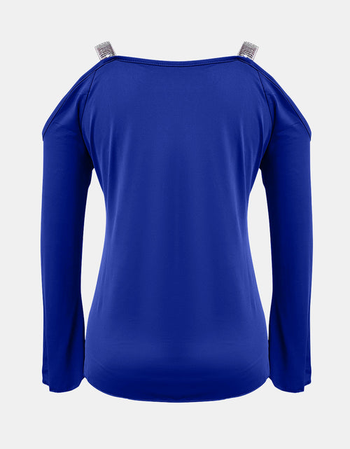 Load image into Gallery viewer, Sequin V-Neck Cold Shoulder Top
