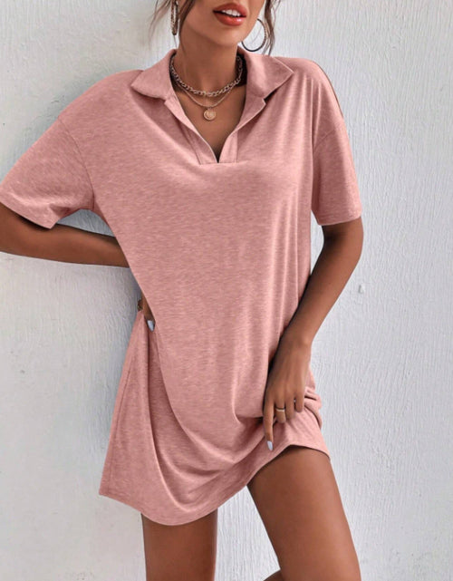 Load image into Gallery viewer, Johnny Collar Short Sleeve Polo Dress
