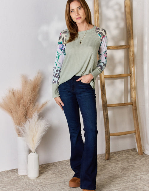 Load image into Gallery viewer, Hailey &amp; Co Full Size Printed Round Neck Blouse

