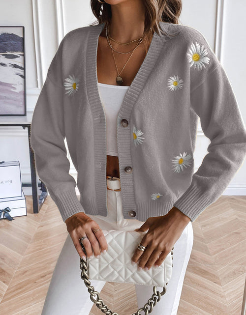 Load image into Gallery viewer, Floral Button Up Cardigan
