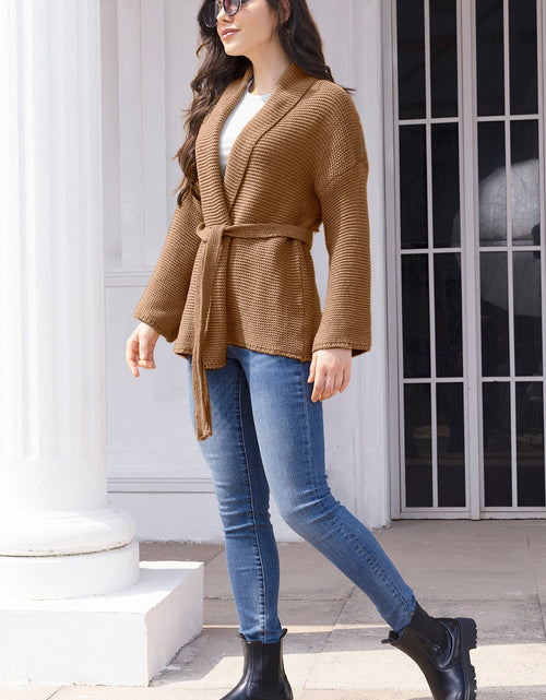 Load image into Gallery viewer, Tied Open Front Long Sleeve Cardigan
