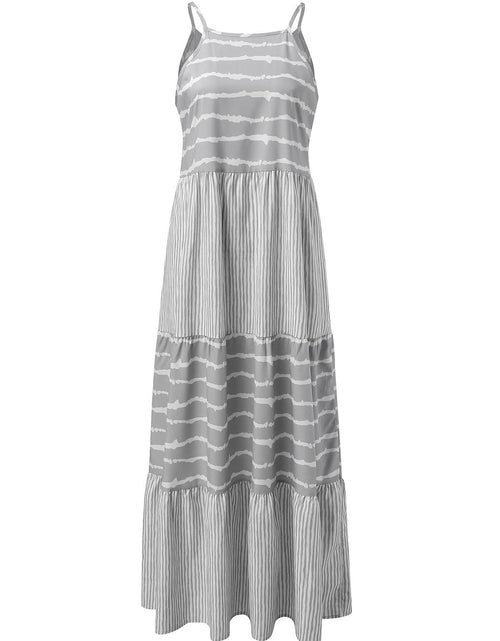 Load image into Gallery viewer, Tiered Striped Sleeveless Cami Dress

