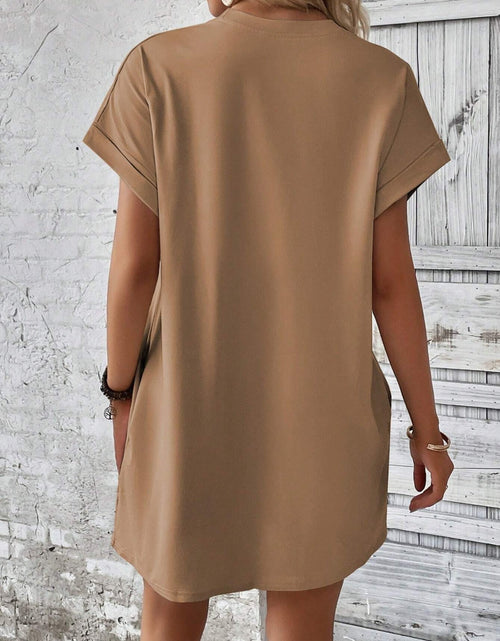 Load image into Gallery viewer, Round Neck Short Sleeve Mini Dress
