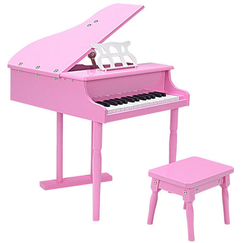 Load image into Gallery viewer, Musical Instrument Toy 30-Key Children Mini Grand Piano with Bench-Pink
