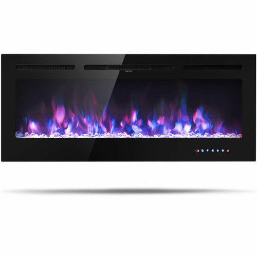 Load image into Gallery viewer, 50 Inch Recessed Electric Insert Wall Mounted Fireplace with Adjustable Brightness

