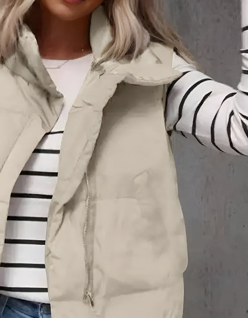 Load image into Gallery viewer, Zip Up Vest Coat with Pockets

