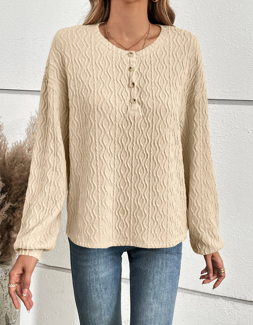 Load image into Gallery viewer, Ivy Lane Half Button Long Sleeve Top
