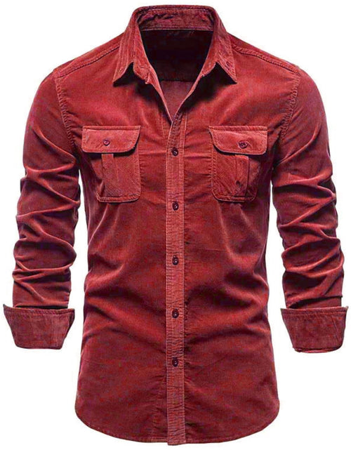 Load image into Gallery viewer, Men's Full Size Collared Neck Button Down Shirt with Chest Pockets Plus Size
