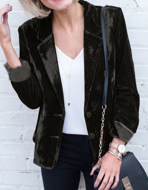 Load image into Gallery viewer, Button Up Lapel Collar Blazer

