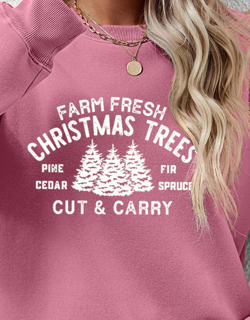 Load image into Gallery viewer, Round Neck Graphic Long Sleeve Sweatshirt
