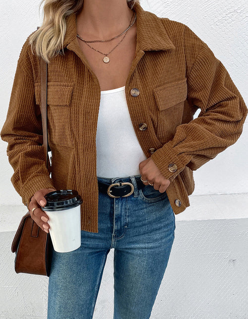 Load image into Gallery viewer, Perfee Collared Neck Button Front Jacket with Pockets
