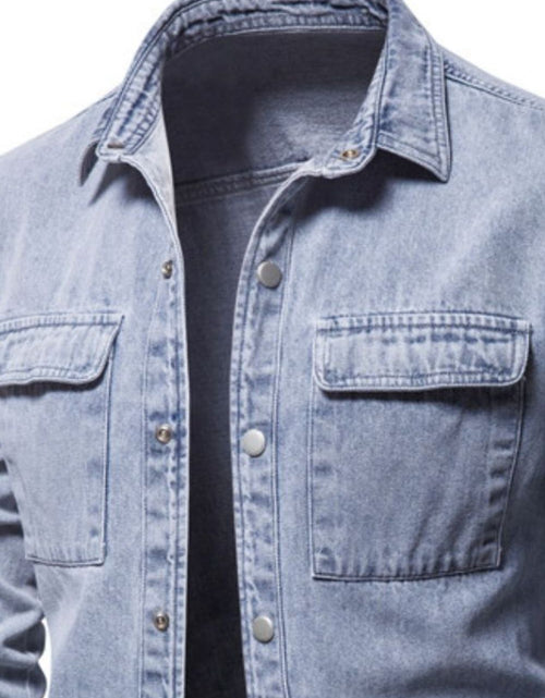 Load image into Gallery viewer, Men's Button Down Chest Pocket Denim Jacket
