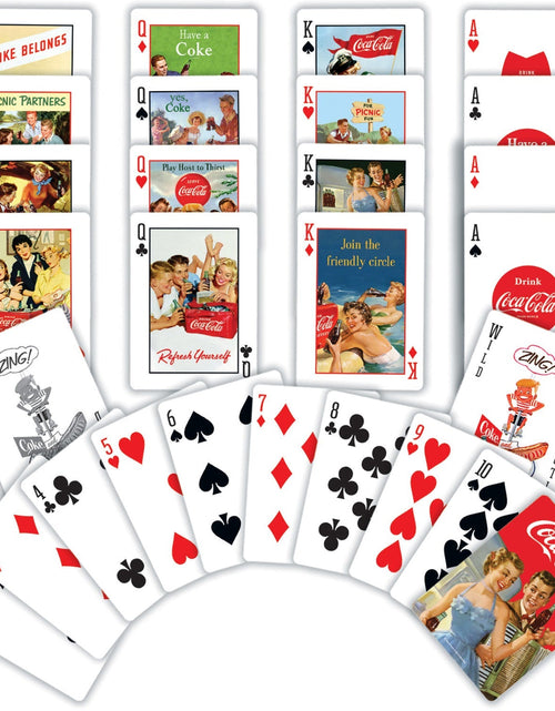 Load image into Gallery viewer, Coca-Cola Vintage Design Playing Cards - 54 Card Deck by MasterPieces Puzzle Company INC
