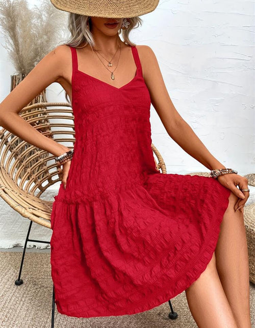 Load image into Gallery viewer, Crisscross Double Spaghetti Straps Tiered Cami Dress

