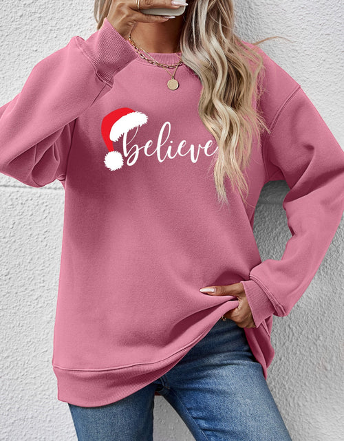 Load image into Gallery viewer, BELIEVE Graphic Long Sleeve Sweatshirt
