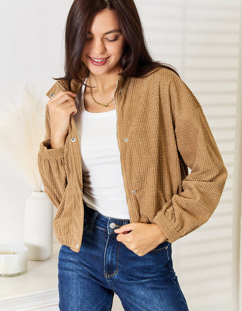 Load image into Gallery viewer, Perfee Long Sleeve Dropped Shoulder Jacket
