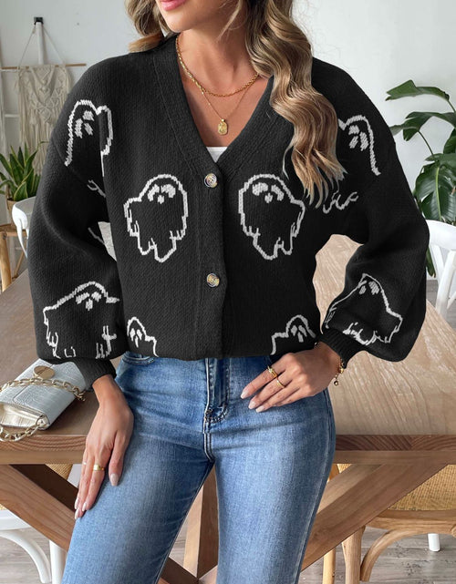 Load image into Gallery viewer, V-Neck Dropped Shoulder Cardigan
