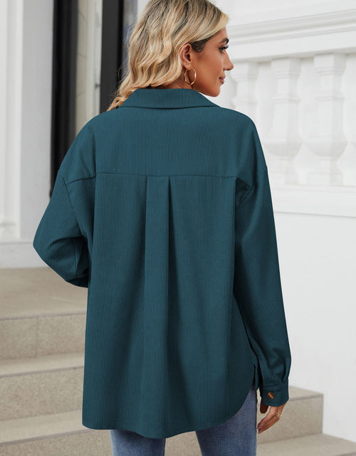 Load image into Gallery viewer, Button Up Dropped Shoulder Long Sleeve Outerwear
