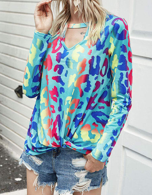 Load image into Gallery viewer, Cutout Round Neck Long Sleeve T-Shirt
