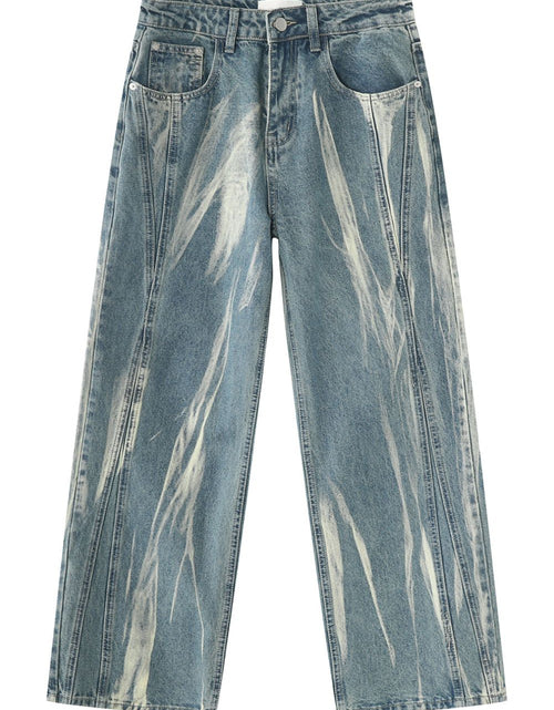 Load image into Gallery viewer, Paint Wide Leg Men's Jeans with Pockets
