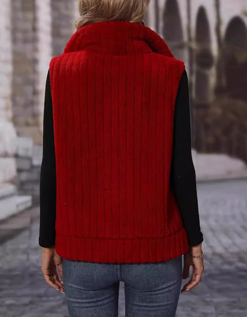 Load image into Gallery viewer, Pocketed Zip Up Vest Coat

