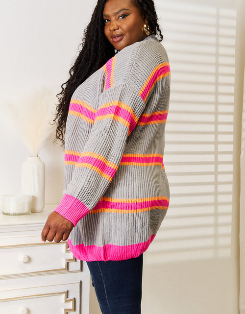 Load image into Gallery viewer, Woven Right Ribbed Long Sleeve Cardigan
