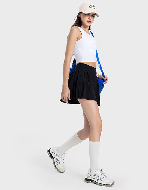 Load image into Gallery viewer, Millennia Pleated Detail Mid-Rise Waist Active Skirt
