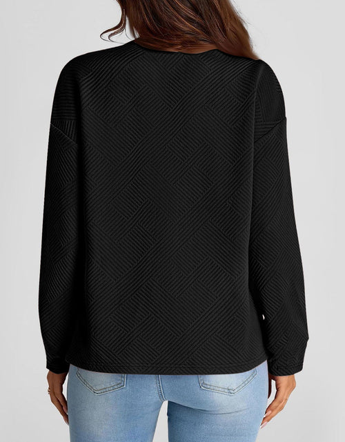 Load image into Gallery viewer, Full Size Texture Round Neck Long Sleeve Sweatshirt
