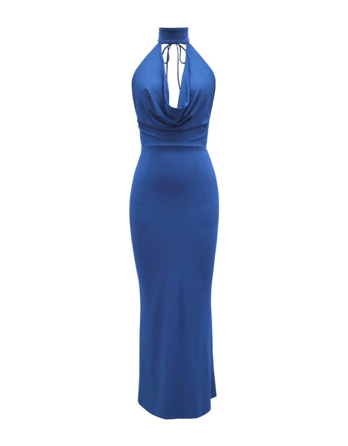 Load image into Gallery viewer, Backless Lace Up Back Sleeveless Maxi Dress
