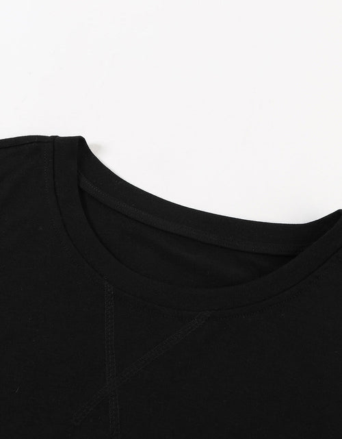 Load image into Gallery viewer, Color Block Side Slit Round Neck T-Shirt
