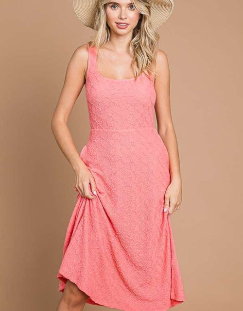 Load image into Gallery viewer, Culture Code Texture Square Neck Tank Dress with Pockets
