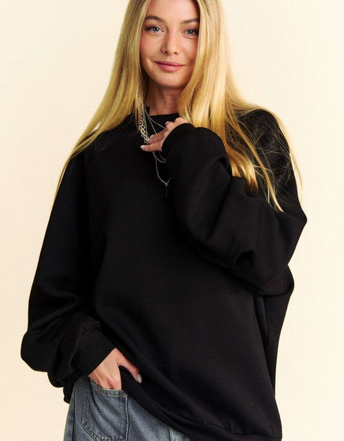 Load image into Gallery viewer, Davi &amp; Dani Round Neck Raglan Sleeve Sweatshirt
