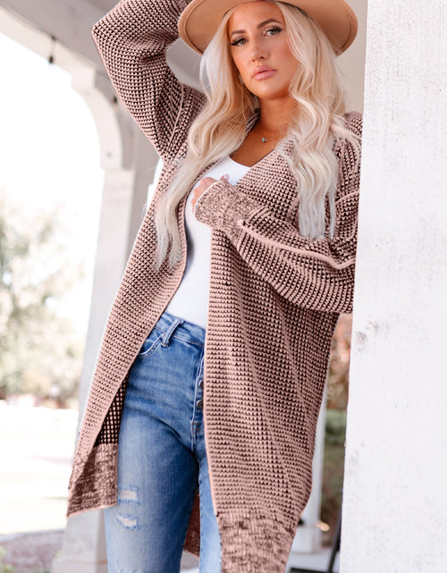 Load image into Gallery viewer, Woven Right Heathered Open Front Longline Cardigan
