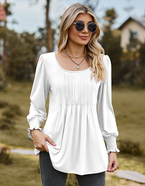 Load image into Gallery viewer, Puff Sleeve Pleated Blouse

