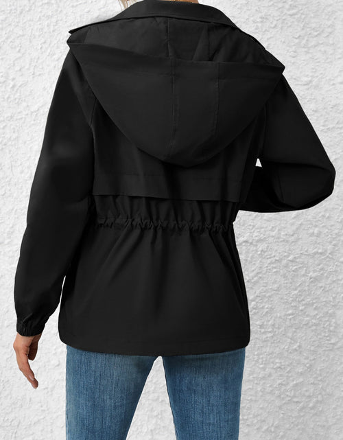 Load image into Gallery viewer, Ivy Lane Drawstring Zip Up Hooded Jacket
