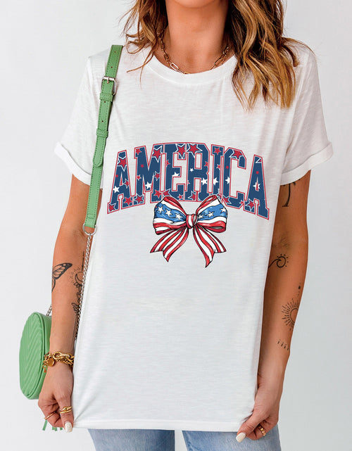 Load image into Gallery viewer, AMERICA Round Neck Short Sleeve T-Shirt
