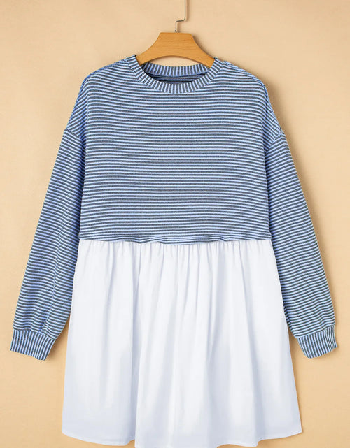 Load image into Gallery viewer, Striped Round Neck Long Sleeve Mini Dress
